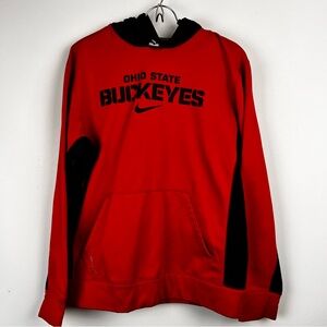 Nike Thermafit Red and Black Ohio State Hoodie Medium
